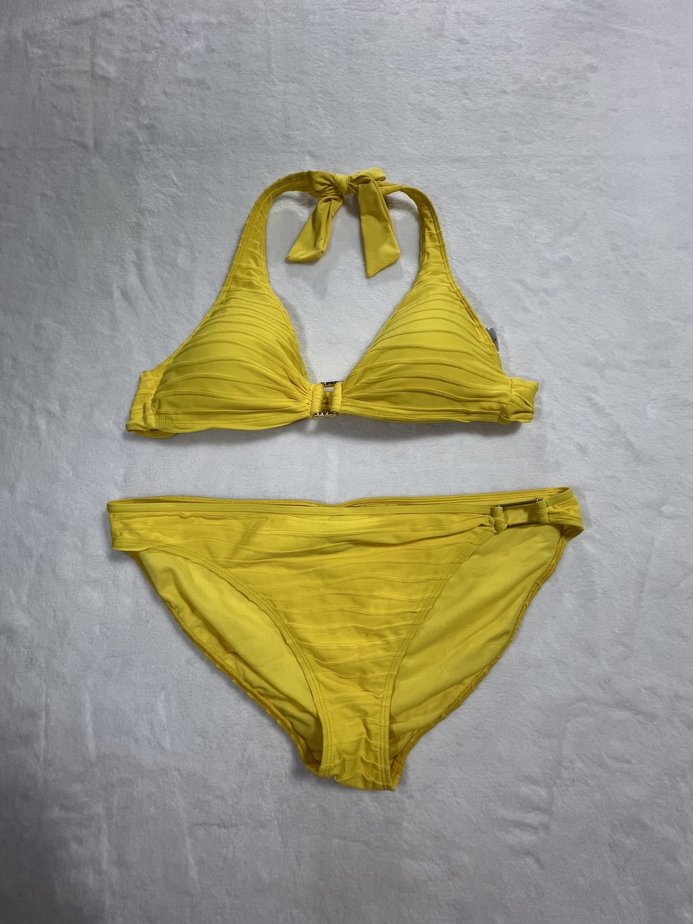 Lauren Ralph Lauren Bright Yellow‎ Halter Bikini Set "Top 12 Bottom 16" Read